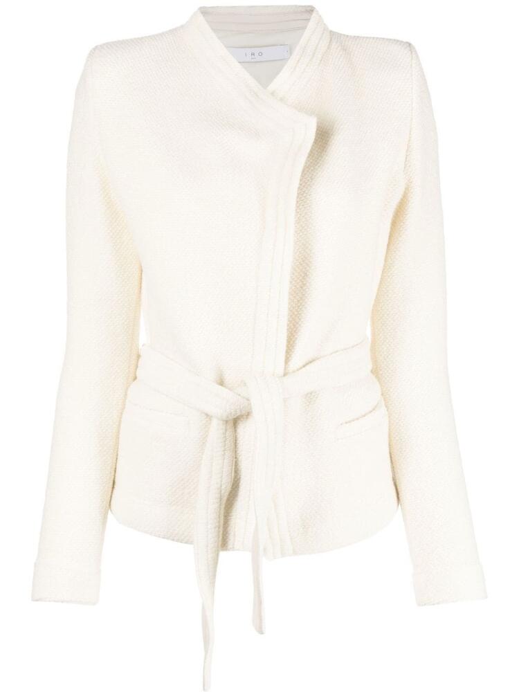 IRO embossed-finish belted jacket - White Cover