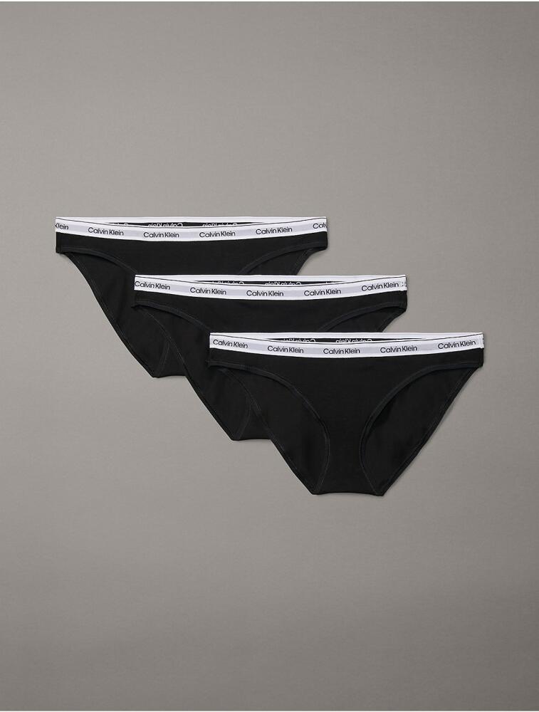 Calvin Klein Women's Modern Logo 3-Pack Bikini - Black Cover