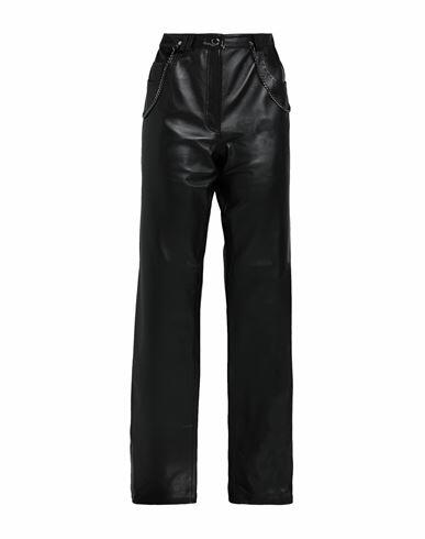 8 By Yoox Leather Chain Pants Woman Pants Black Lambskin Cover