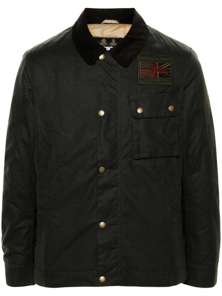 Barbour International logo-patch jacket - Green Cover