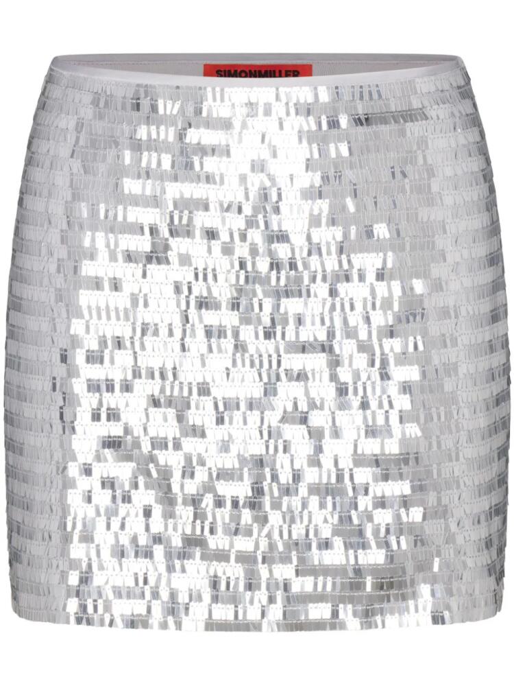 Simon Miller Dizzy sequin-embellished mini skirt - Silver Cover