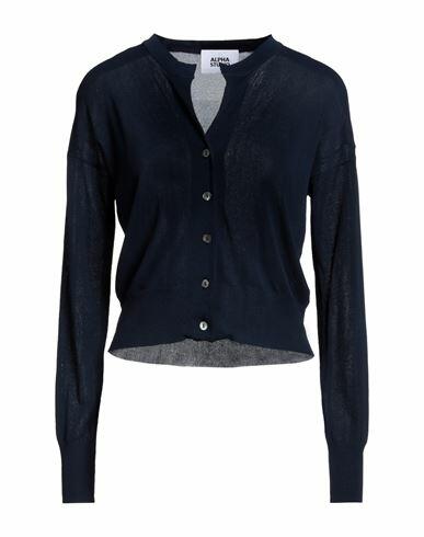 Alpha Studio Woman Cardigan Navy blue Viscose, Elastane Cover