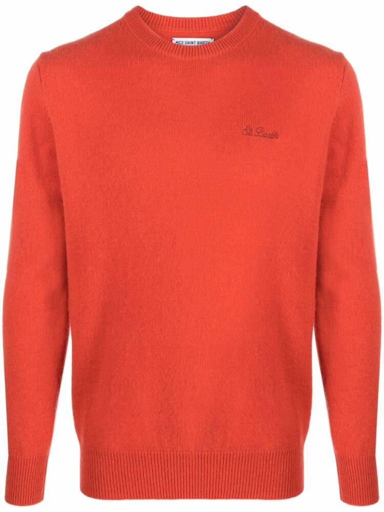 MC2 Saint Barth logo-embroidered crew-neck jumper - Orange Cover