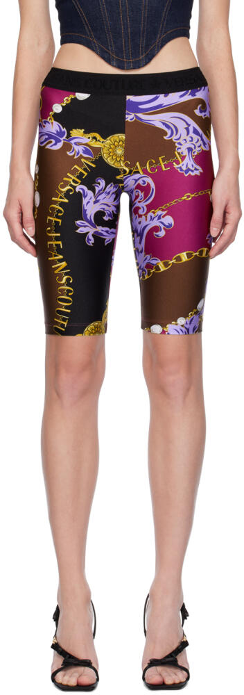 Versace Jeans Couture Purple & Brown Chain Couture Shorts Cover