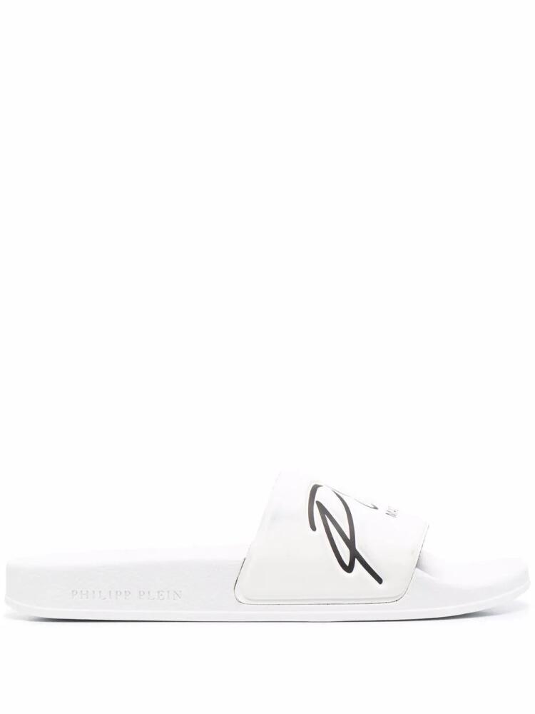 Philipp Plein embossed logo slides - White Cover