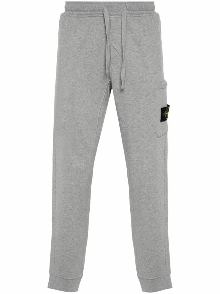 Stone Island Compass-badge mélange tapered trousers - Grey Cover