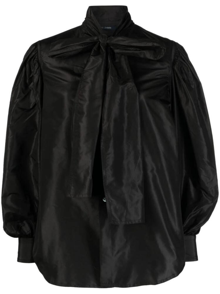 Sofie D'hoore attached-scarf silk shirt - Black Cover