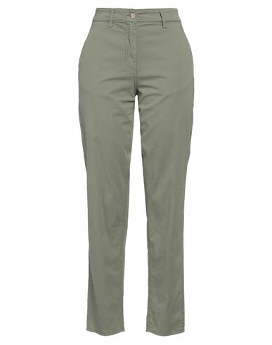 Niū Woman Pants Military green Cotton, Elastane Cover