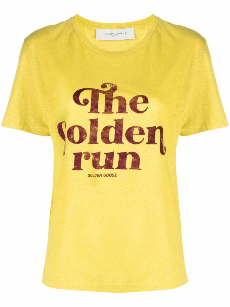 Golden Goose The Golden Run linen T-shirt - Yellow Cover