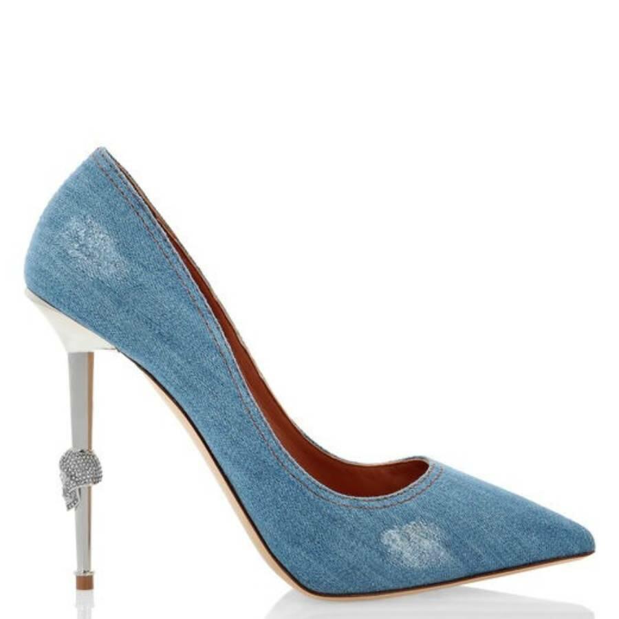 Philipp Plein Destroyed Decollete Denim Pumps Cover