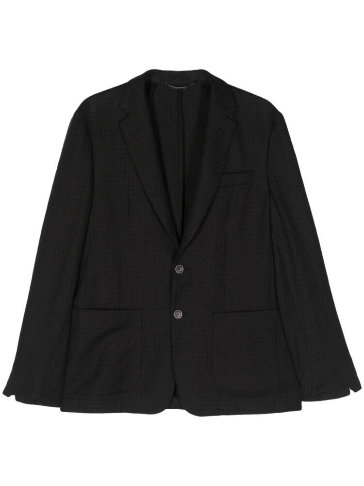 Corneliani single-breasted textured blazer - Black Cover