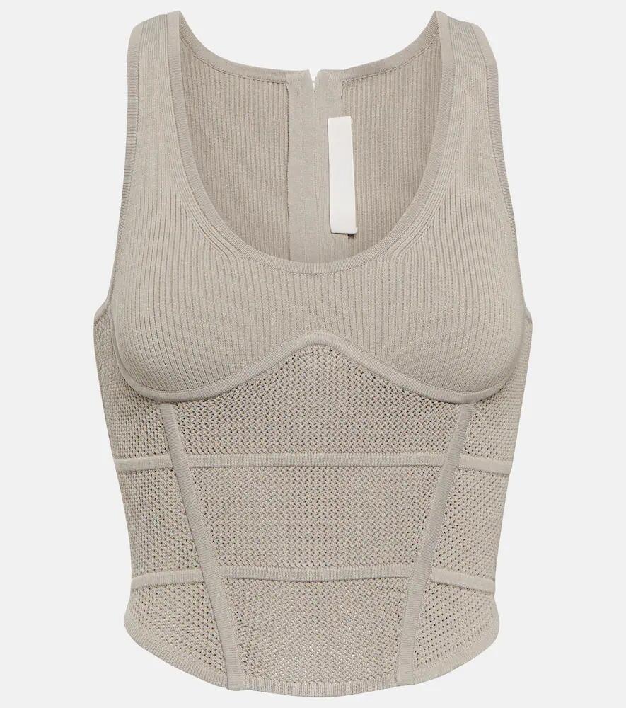 Dion Lee Cropped ribbed-knit bustier Cover