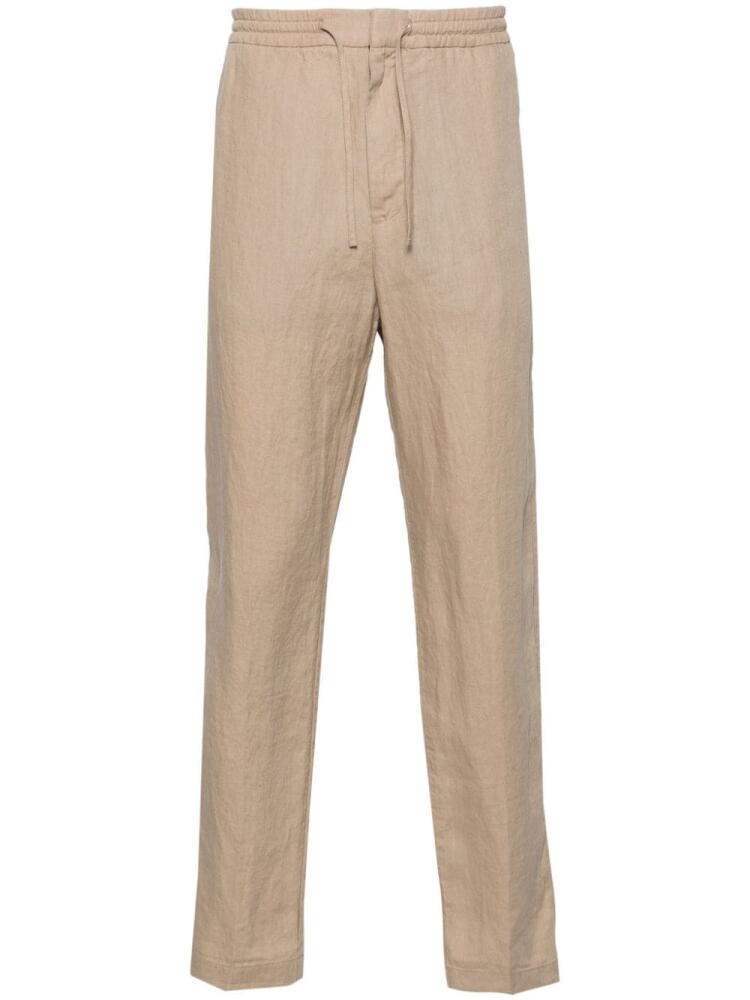 Canali mid-rise tapered linen trousers - Neutrals Cover