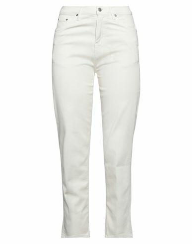 Haikure Woman Jeans Off white Cotton, Elastomultiester, Elastane Cover