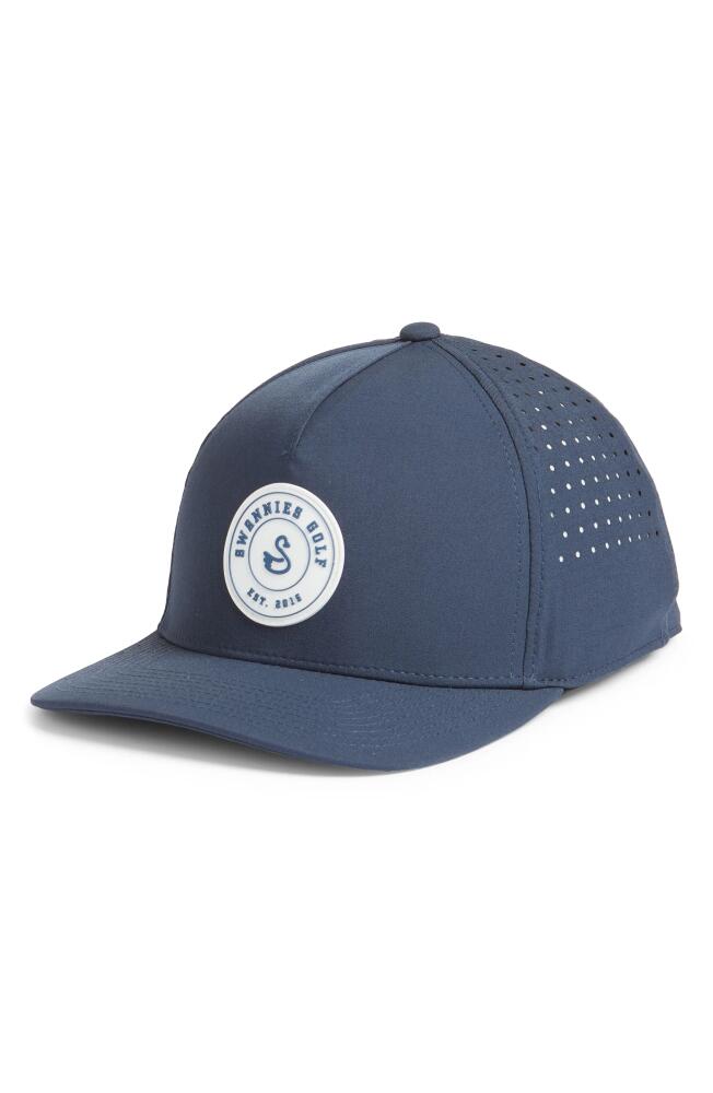 Swannies Wade Ventilated Golf Snapback Baseball Cap in Navy-White Cover