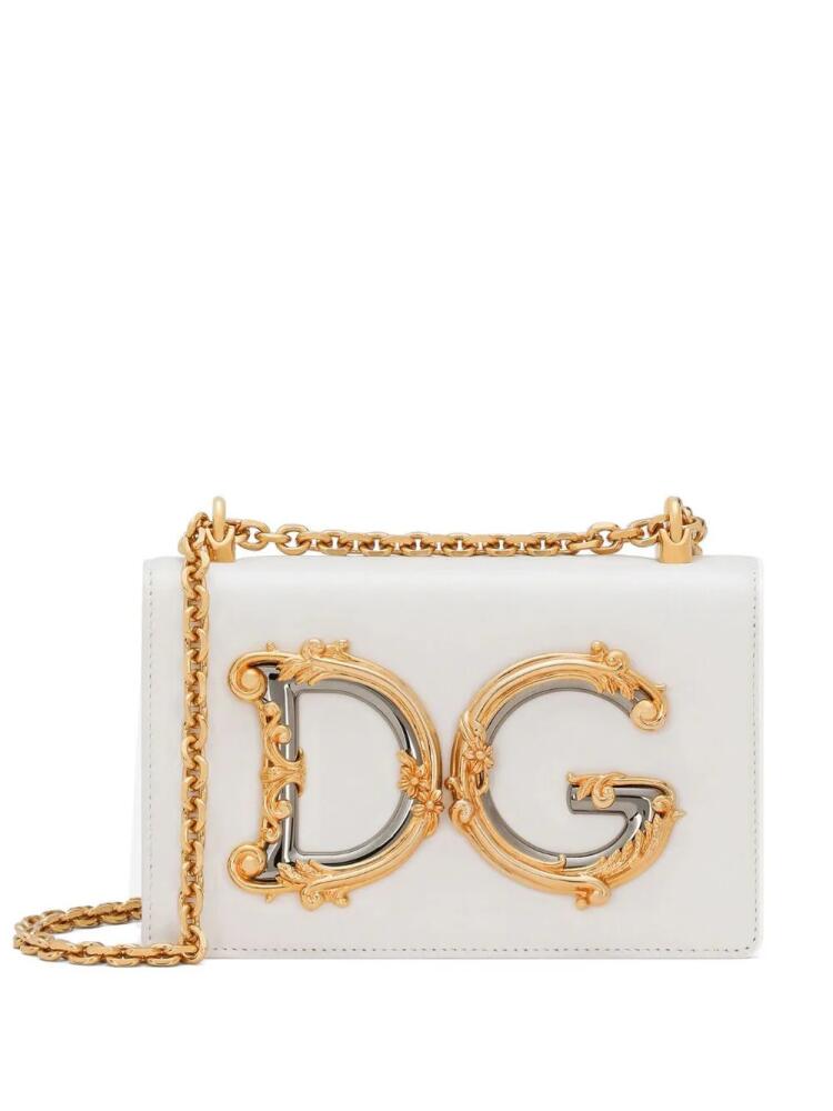 Dolce & Gabbana logo-plaque lambskin crossbody bag - Neutrals Cover