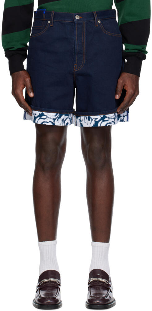 Burberry Indigo Flocked Denim Shorts Cover