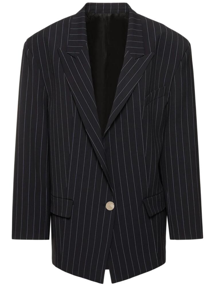 THE ATTICO Glen Pinstriped Wool Blazer Cover