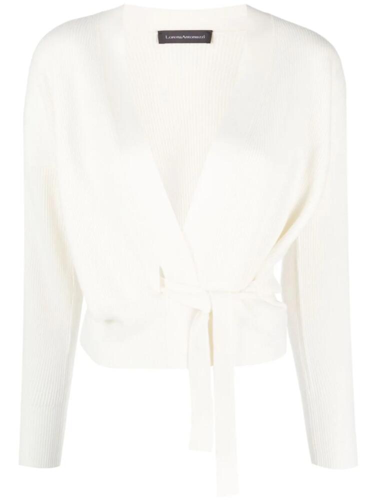 Lorena Antoniazzi tied-waist cashmere cardigan - White Cover