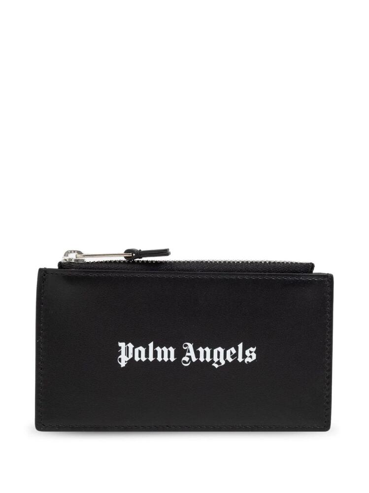 Palm Angels logo-appliqué leather wallet - Black Cover