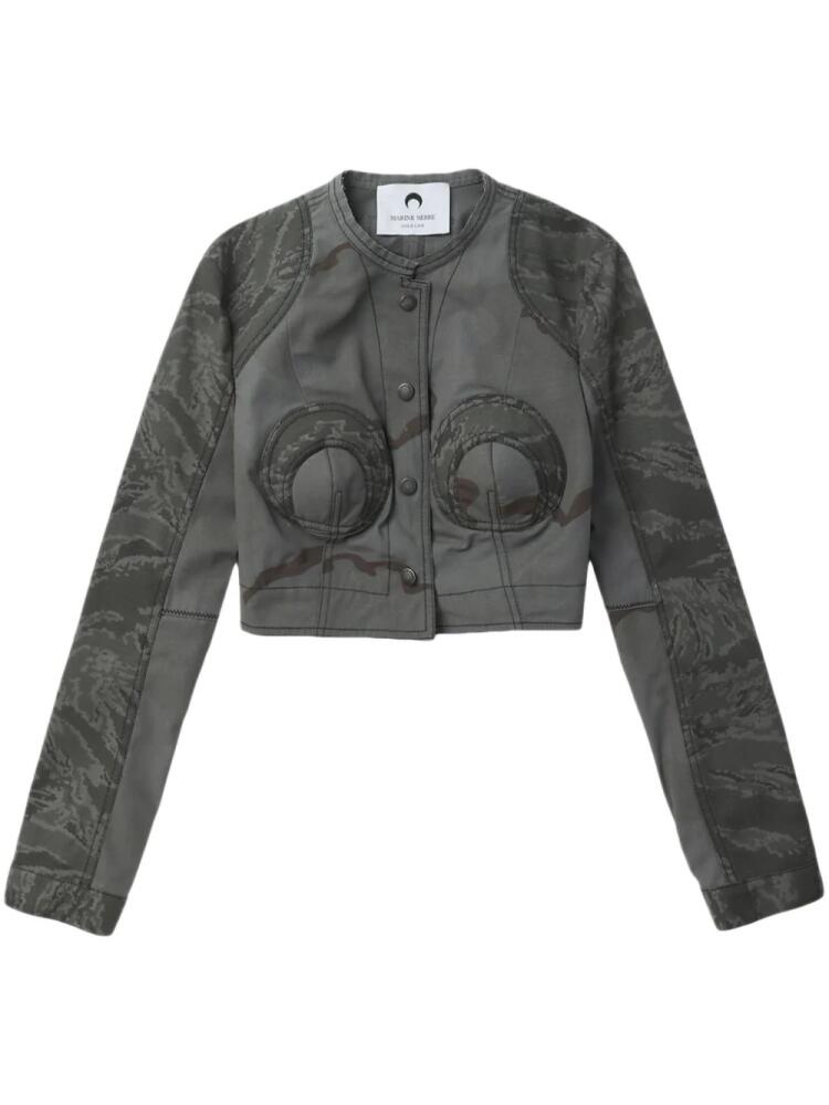 Marine Serre Regenerated Camo cropped jacket - Grey Cover