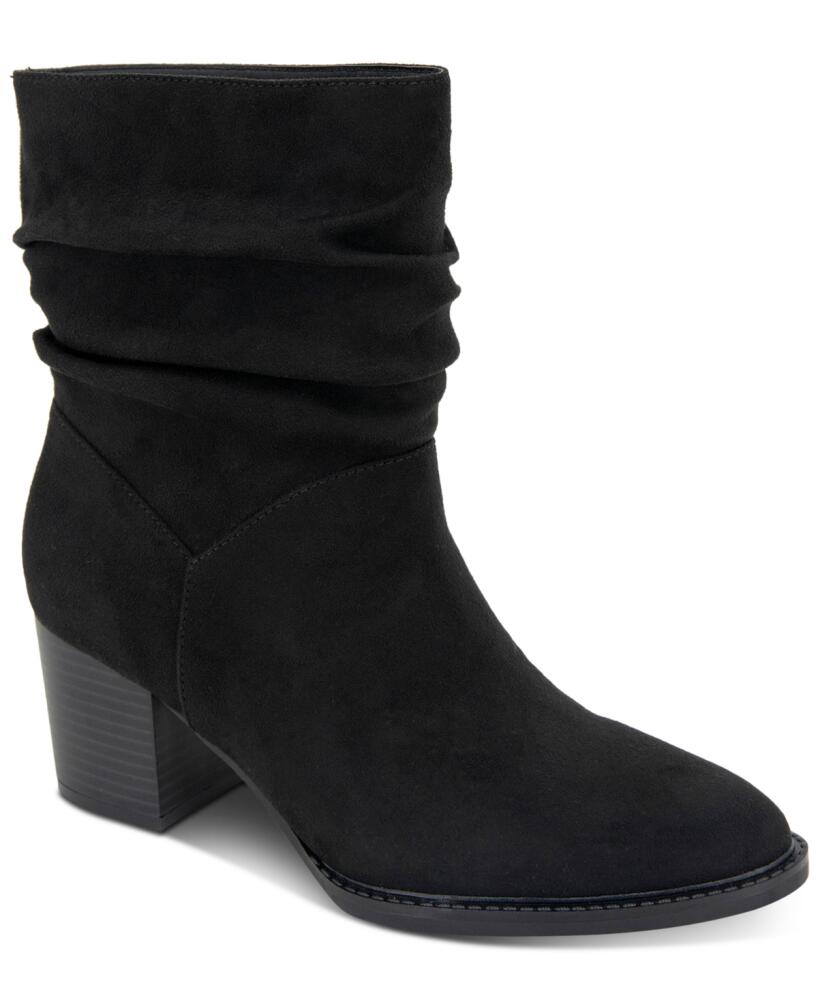 Style & Co Women's Genoviaa Scrunch Booties, Created for Macy's - Black Mc Cover