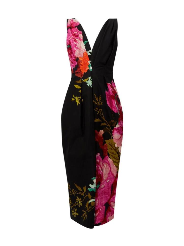 ERDEM floral-print cotton midi dress - Black Cover