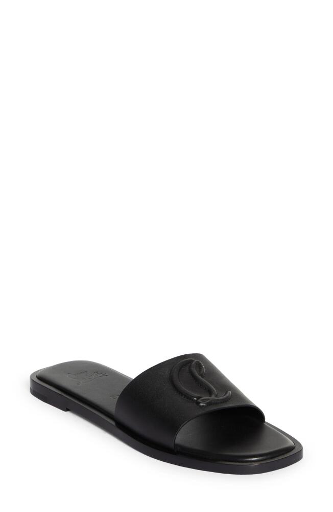 Christian Louboutin CL Logo Slide Sandal in Black Cover