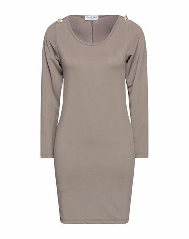 Odi Et Amo Woman Mini dress Beige Cotton Cover