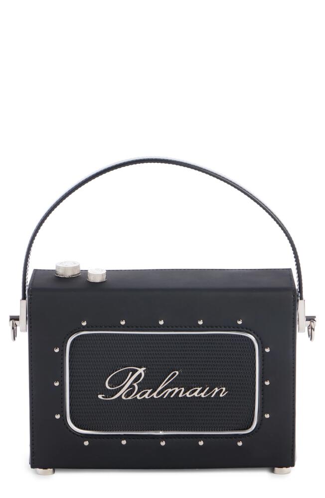 Balmain Radio Rubberized Top Handle Bag in Black Cover