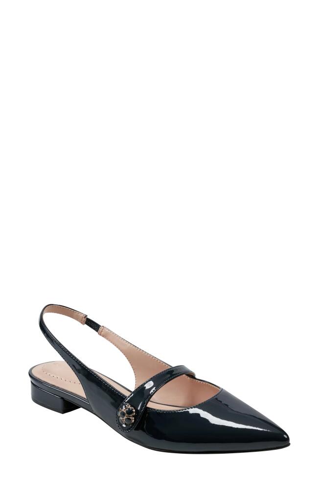 Bandolino Aubriana Slingback Mary Jane Pointed Toe Flat in Dark Blue Cover