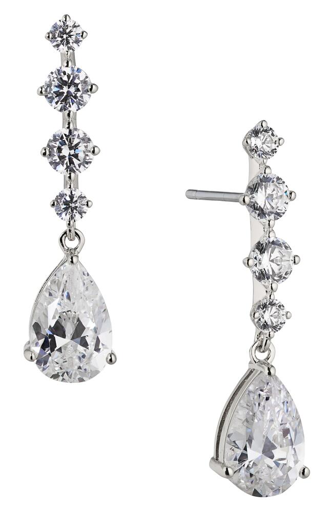 Nadri Cubic Zirconia Drop Earrings in Rhodium Cover