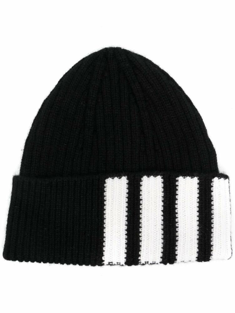 Thom Browne 4-Bar stripe cashmere beanie - Black Cover