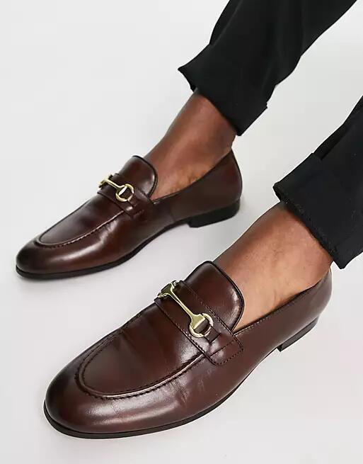 Walk London Terry snaffle loafers in brown leather Cover