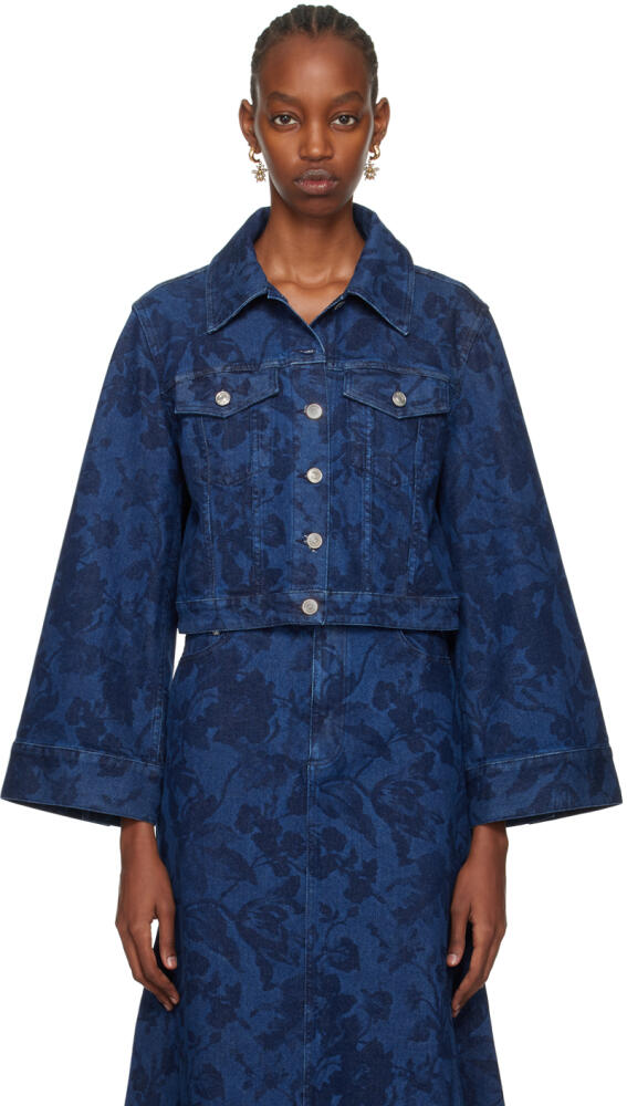 Erdem Indigo Cropped Denim Jacket Cover