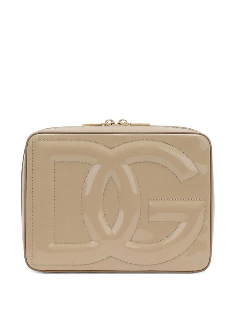 Dolce & Gabbana DG Logo patent leather camera bag - Neutrals Cover