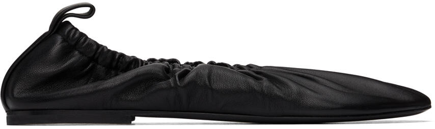 Jil Sander Black Gathered Ballerina Flats Cover