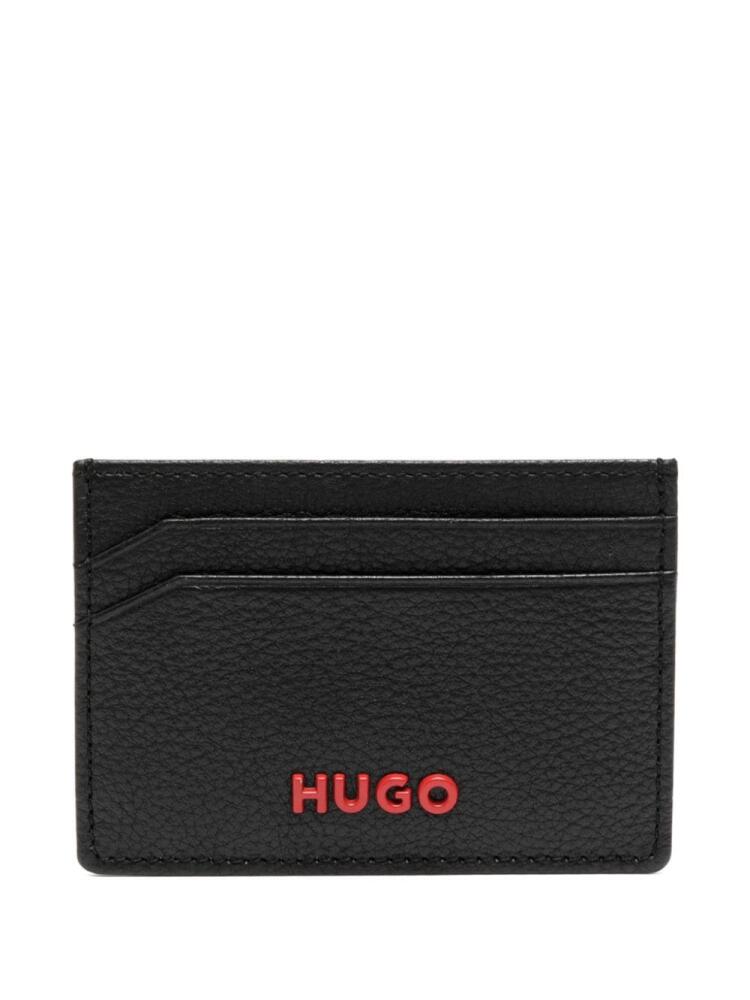 HUGO logo-plaque leather cardholder - Black Cover