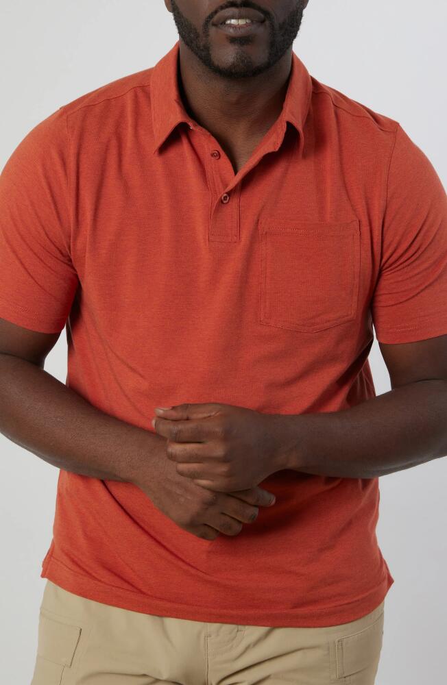 Rainforest Cliffside Solid Stretch Polo in Heather Orange Cover