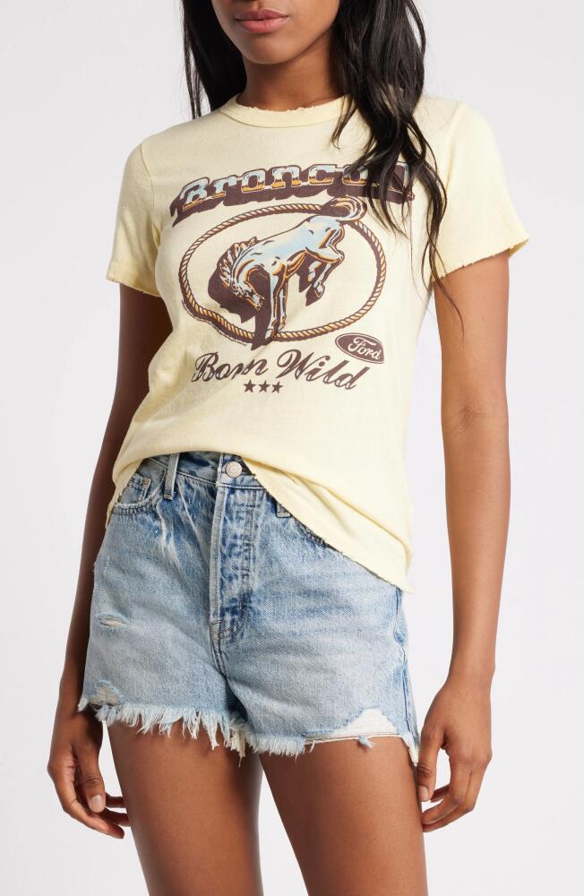 Junk Food Bronco Born Wild Graphic T-Shirt in Light Yellow Cover