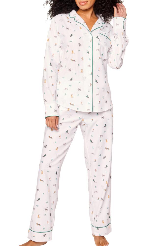 Petite Plume Jingle Paws Cotton Pajamas in White Cover