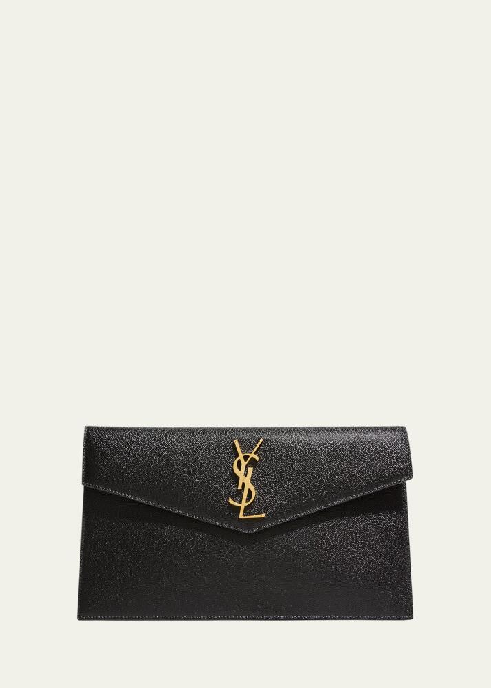 Saint Laurent Uptown YSL Pouch in Grained Leather Cover