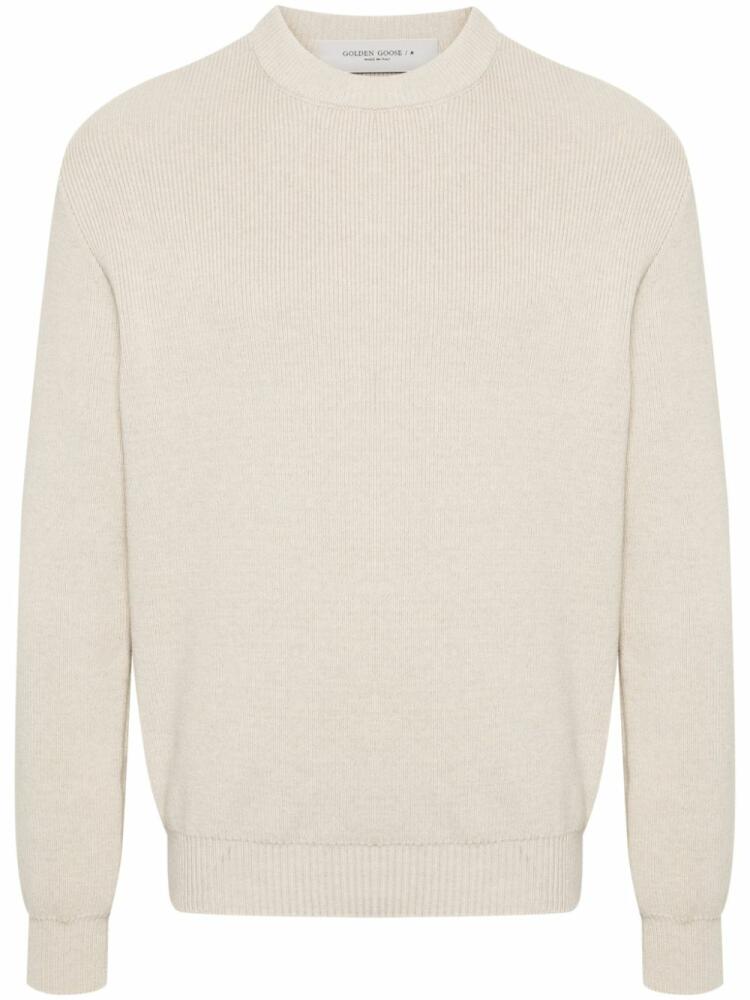 Golden Goose logo-embroidered ribbed jumper - Neutrals Cover