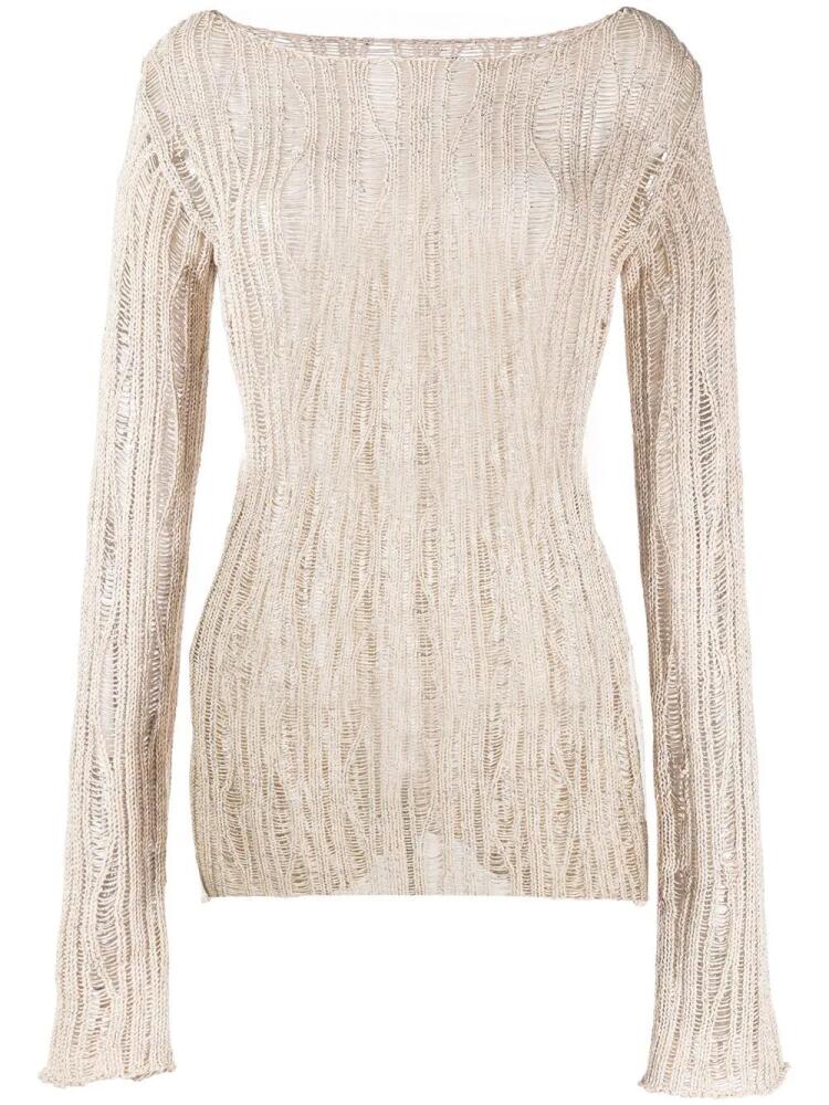 VOZ lace-detail knit jumper - Neutrals Cover