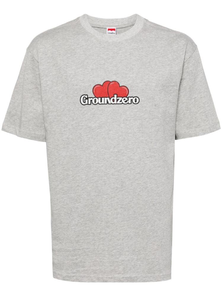 Ground Zero logo-print cotton T-shirt - Grey Cover