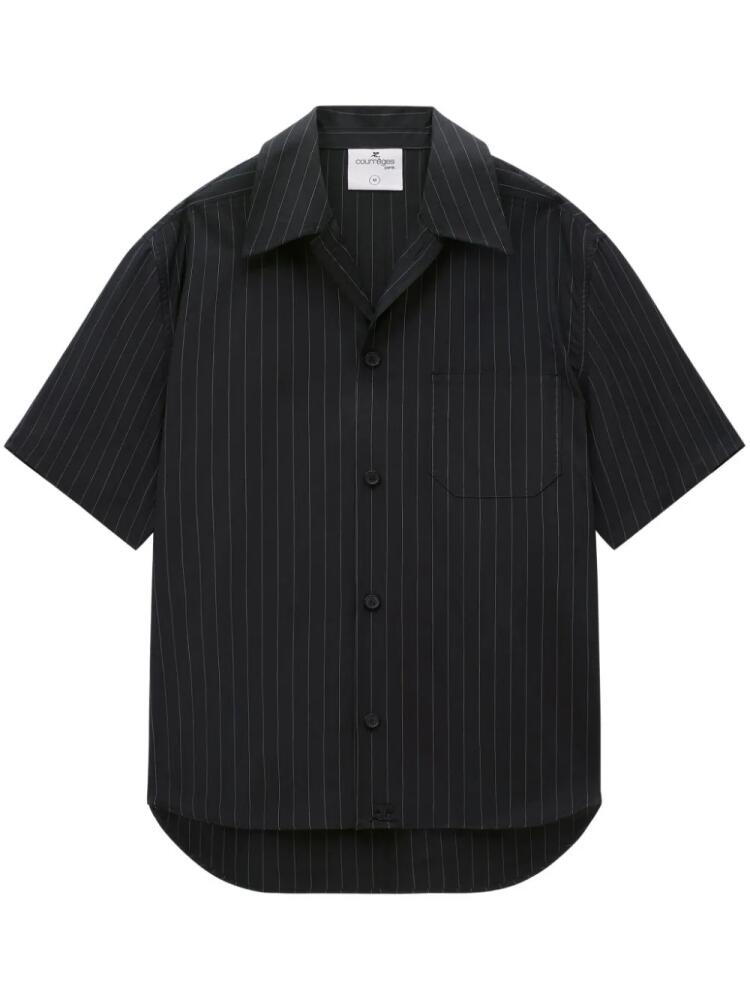 Courrèges pinstriped cotton shirt - Black Cover