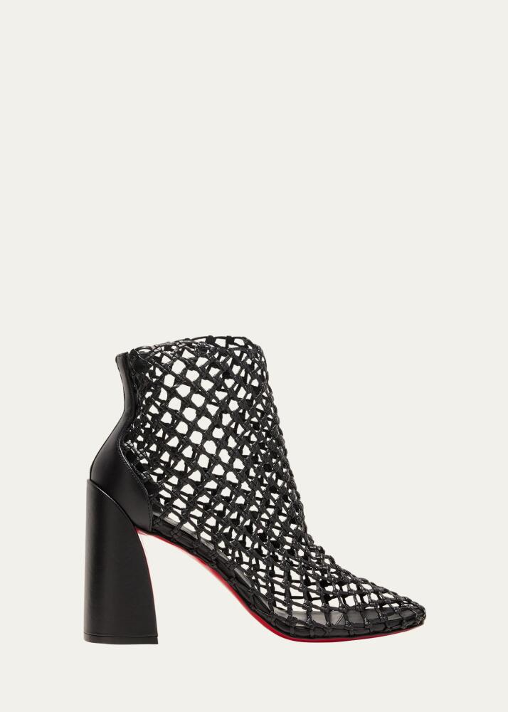 Christian Louboutin Leather Net Red Sole Ankle Booties Cover