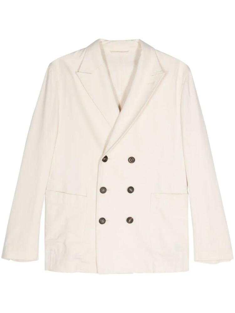 Doppiaa double-breasted twill blazer - Neutrals Cover