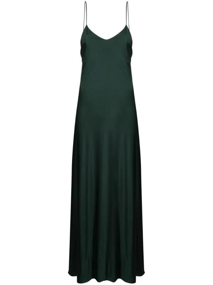 Saint Laurent open-back pleated maxi dress - Green Cover