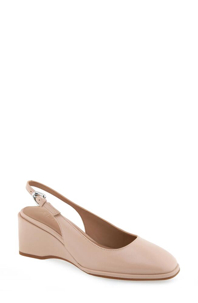 Aerosoles Aria Slingback Wedge Pump in Cipria Leather Cover